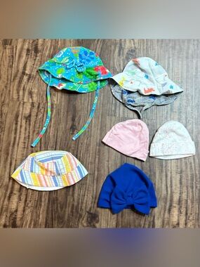 Baby Infant Hat and Beanie Bundle Girls Mixed Sizing Summer Fall Winter